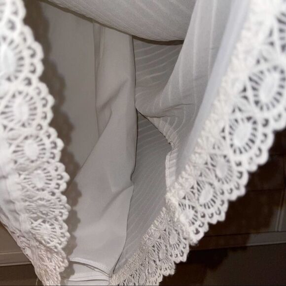 Alice by Temperly White Lace Whispers Off Shoulder Mini Dress Sz 4 - Picture 9 of 14